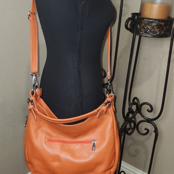 Borse In Pelle Genuine Leather Made In Italy Chic‎ Orange Shoulder Bag main image 8